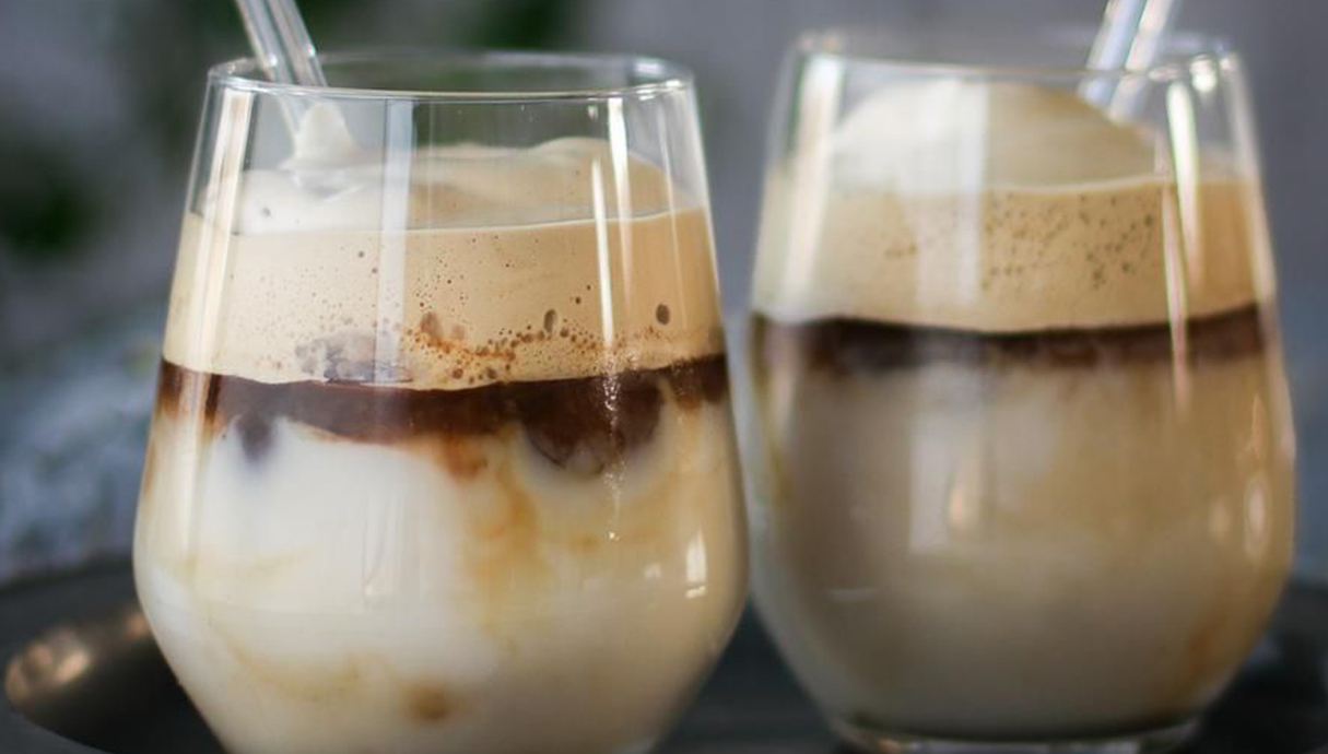 Café helado de vainilla y coco
